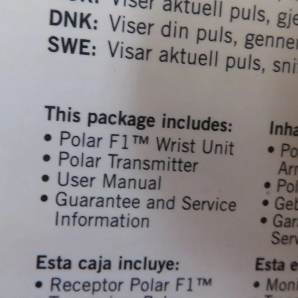 POLAR F1+ Heart Rate Monitor